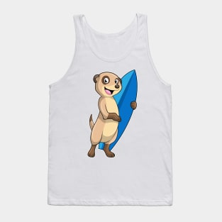 Meerkat as Surfer with Surfboard Tank Top